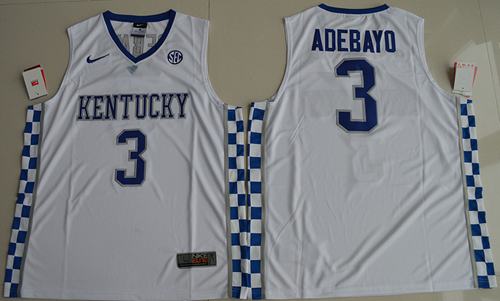 Wildcats #3 Edrice Adebayo White Basketball Elite Stitched NCAA Jersey