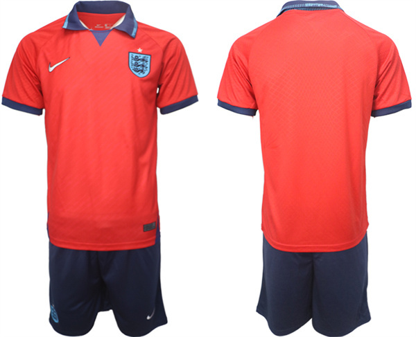 Men's England Blank Orange Away Soccer Jersey Suit 1