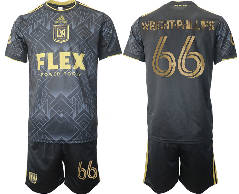 Men's Los Angeles Football Club #66 Wright-Phillips Black Soccer Jersey Suit