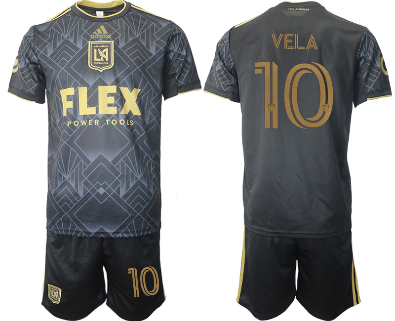 Men's Los Angeles Football Club #10 Vela Black Soccer Jersey Suit