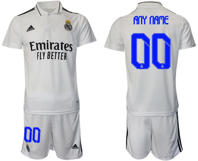 Men's Real Madrid Custom 22 23 White Home Soccer Jersey Suit 1