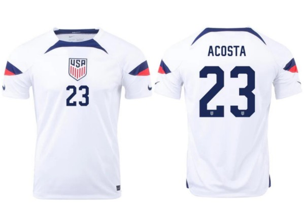 Men's United States #23 Kellyn Acosta White Home Jersey