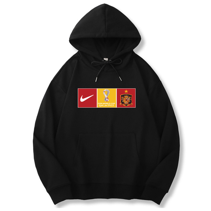 Men's Spain World Cup Soccer Hoodie Black