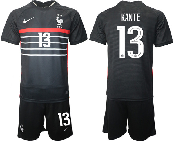 Men's France #13 Kanta Black Home Soccer Jersey Suit