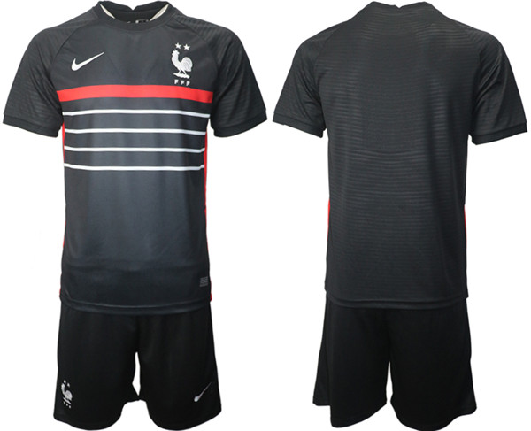 Men's France Blank Black Home Soccer Jersey Suit