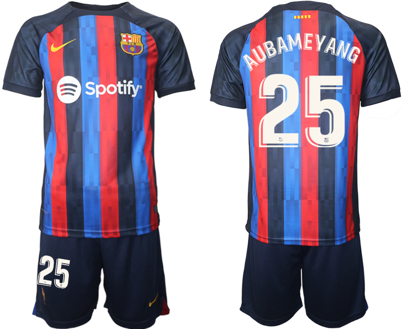 2022-23 Men's Barcelona home #25 Aubameyang Jersey