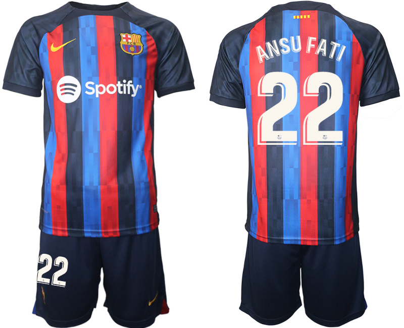 2022-23 Men's Barcelona home #22 Ansu Fati Jersey