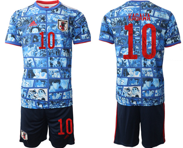 Men's Japan #10 Kagawa Blue Home Soccer Jersey Suit