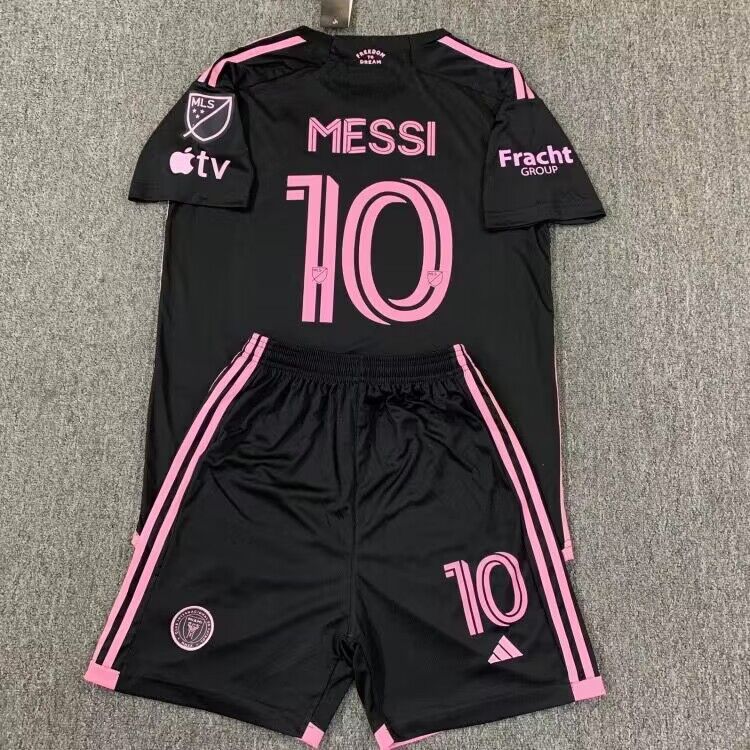 Men/Youth Inter Miami CF #10 Lionel Messi Jersey Black Soccer Set