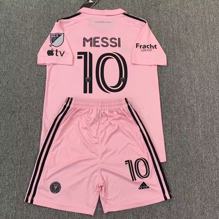 Men/Youth Inter Miami CF #10 Lionel Messi Jersey Pink Soccer Set