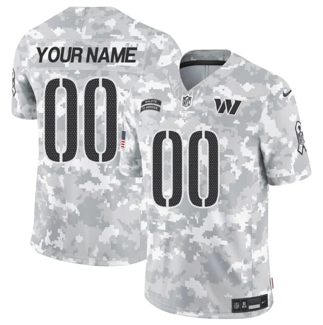 Men's Washington Commanders Active Player Custom 2024 F.U.S.E Arctic Camo Salute To Service Limited Stitched Football Jersey