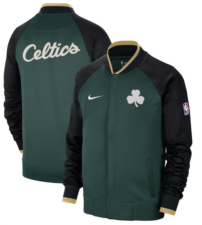 Men's Boston Celtics Green Black 2022 23 City Edition Full-Zip Jacket