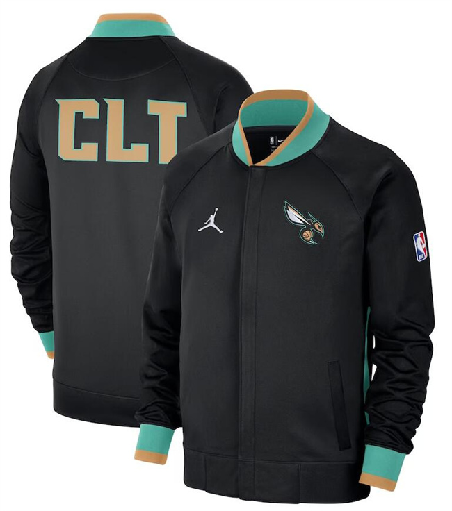 Men's Charlotte Hornets Black 2022 23 City Edition Full-Zip Jacket