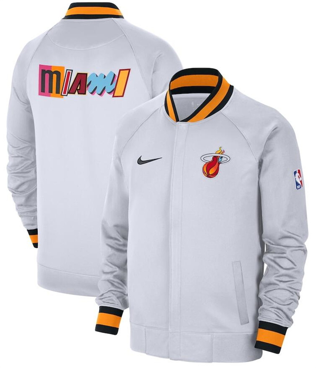 Men's Miami Heat White 2022 23 City Edition Full-Zip Jacket