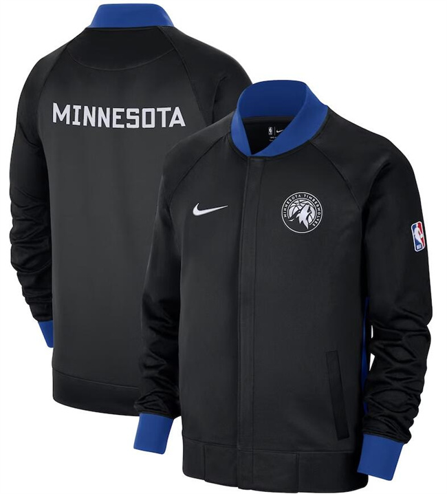 Men's Minnesota Timberwolves Black 2022 23 City Edition Full-Zip Jacket