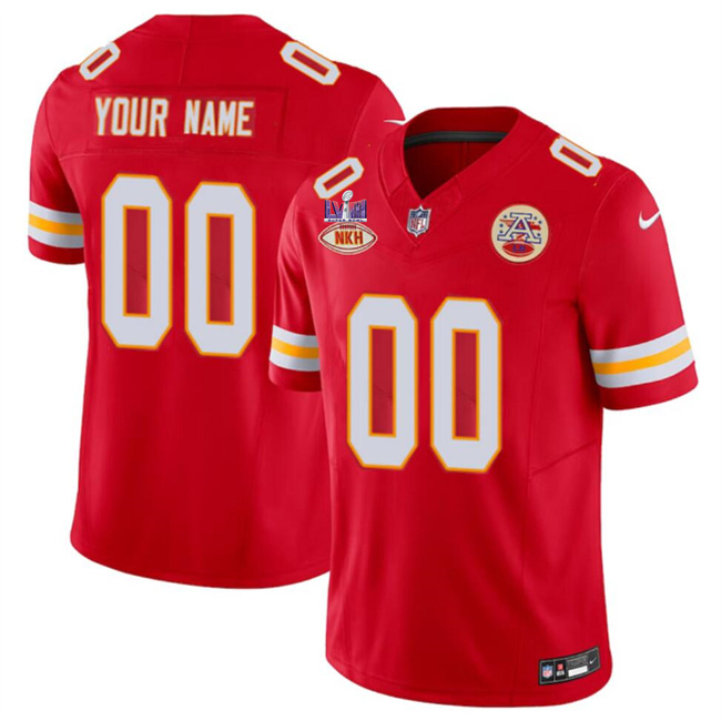 Men's Kansas City Chiefs Active Player Custom Red F.U.S.E. With NKH Patch And Super Bowl LVIII Patch Vapor Untouchable Limited Stitched Football Jersey