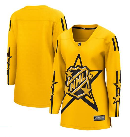 Women's All-Star Game 2024 Yellow Breakaway Stitched Hockey Jersey