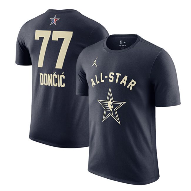 Men's 2024 All-Star #77 Luka Don?i? Navy T-Shirt