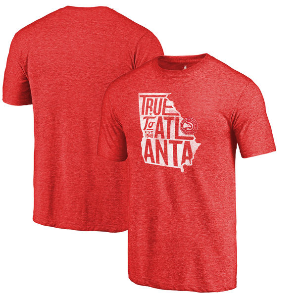 Atlanta Hawks Fanatics Branded Red True To Atlanta Hometown Collection Tri-Blend T-Shirt