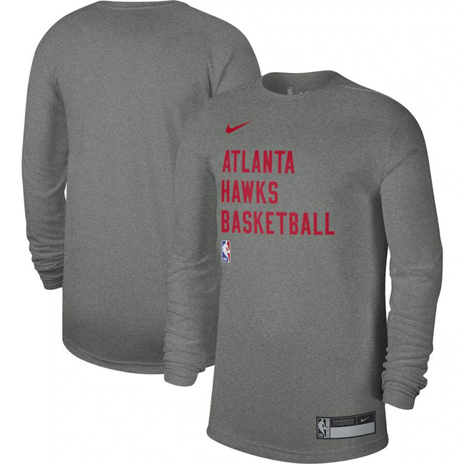 Men's Atlanta Hawks Heather Gray 2023 24 Legend On-Court Practice Long Sleeve T-Shirt