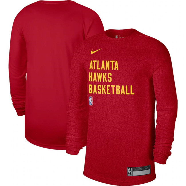 Men's Atlanta Hawks Red 2023 24 Legend On-Court Practice Long Sleeve T-Shirt