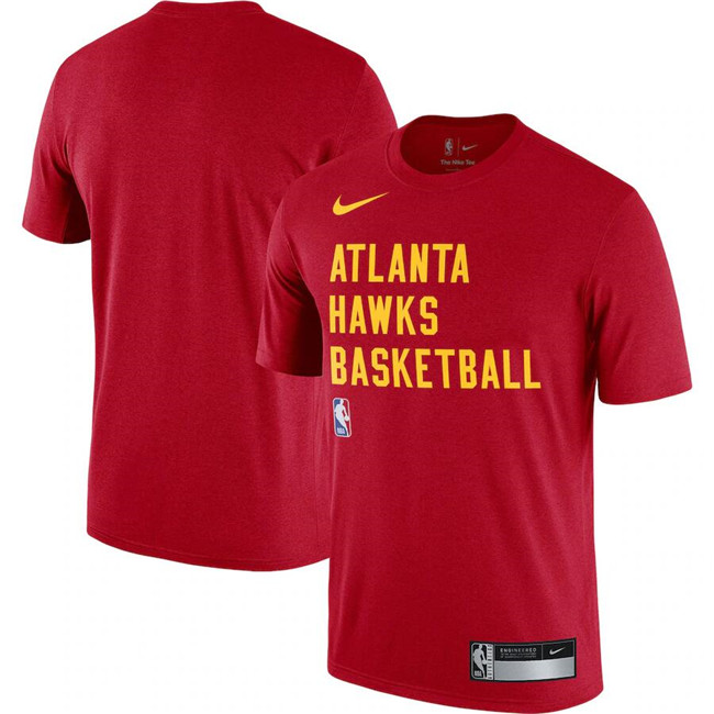 Men's Atlanta Hawks Red 2023 24 Sideline Legend Performance Practice T-Shirt