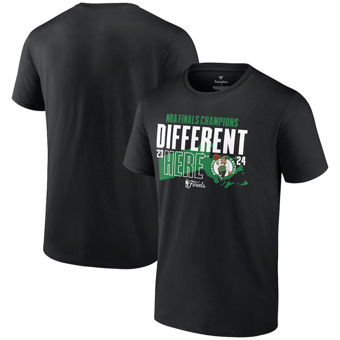 Men's Boston Celtics Black 2024 Finals Champions Outlet Pass Hometown Originals T-Shirt 1