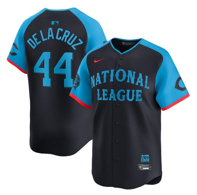 Youth National League #44 Elly De La Cruz Navy 2024 All-Star Limited Stitched Baseball Jersey