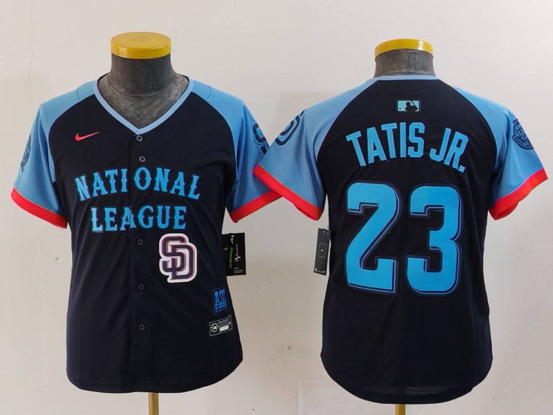 Youth National League #23 Fernando Tatis Jr. Navy 2024 All-Star Limited Stitched Baseball Jersey 7