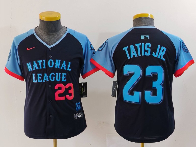 Youth National League #23 Fernando Tatis Jr. Navy 2024 All-Star Limited Stitched Baseball Jersey 6