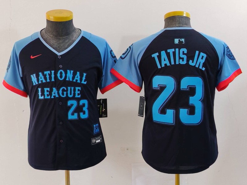 Youth National League #23 Fernando Tatis Jr. Navy 2024 All-Star Limited Stitched Baseball Jersey 5