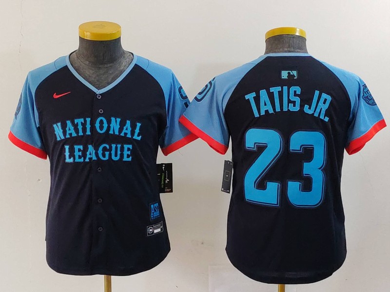 Youth National League #23 Fernando Tatis Jr. Navy 2024 All-Star Limited Stitched Baseball Jersey 3