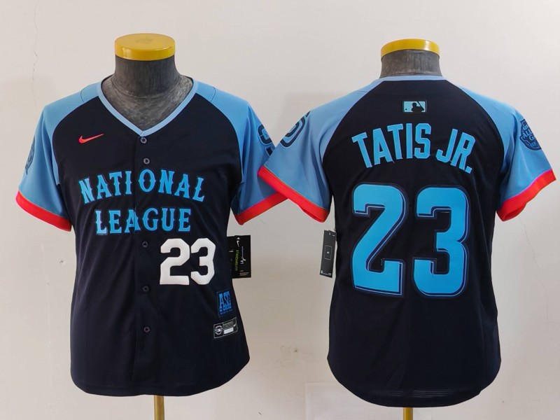 Youth National League #23 Fernando Tatis Jr. Navy 2024 All-Star Limited Stitched Baseball Jersey 2