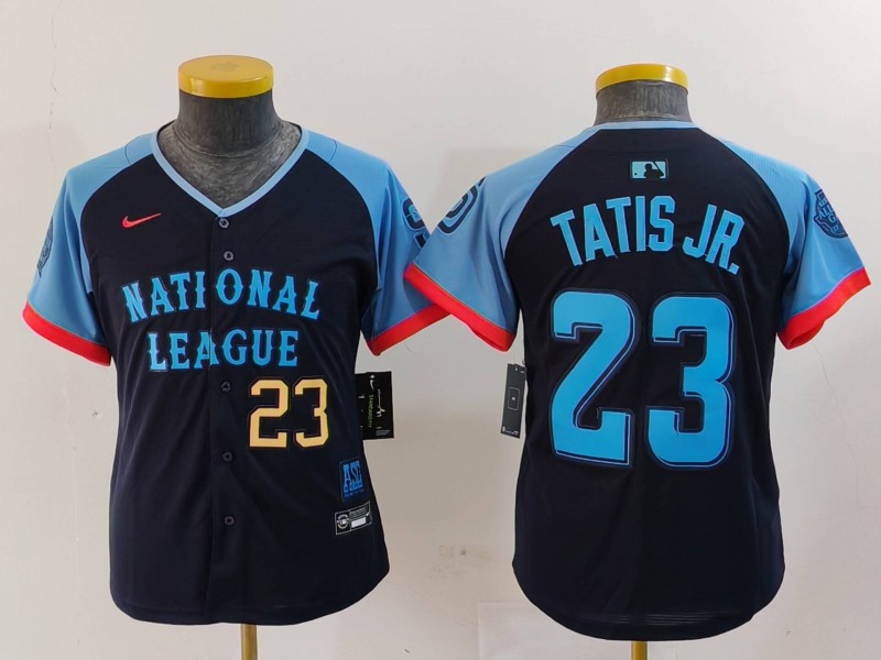 Youth National League #23 Fernando Tatis Jr. Navy 2024 All-Star Limited Stitched Baseball Jersey 1