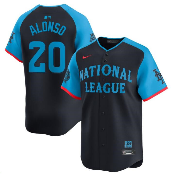 Youth National League #20 Pete Alonso Navy 2024 All-Star Limited Stitched Baseball Jersey