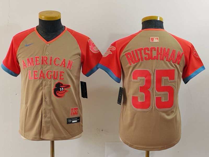 Youth American League #35 Adley Rutschman Cream 2024 All-Star Limited Stitched Jersey 2