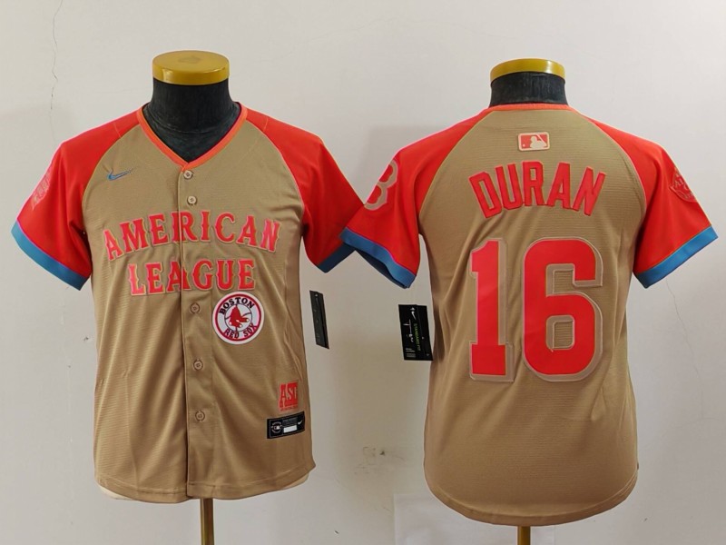 Youth American League #16 Jarren Duran Cream 2024 All-Star Limited Stitched Jersey 5