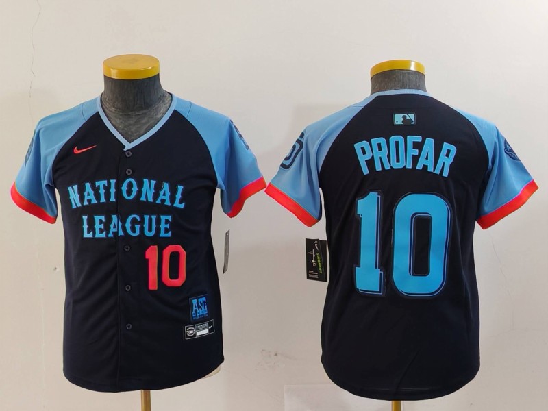 Youth National League #10 Jurickson Profar Navy 2024 All-Star Limited Stitched Baseball Jersey 5