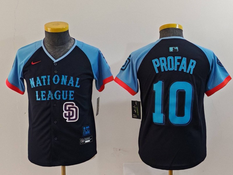 Youth National League #10 Jurickson Profar Navy 2024 All-Star Limited Stitched Baseball Jersey 3