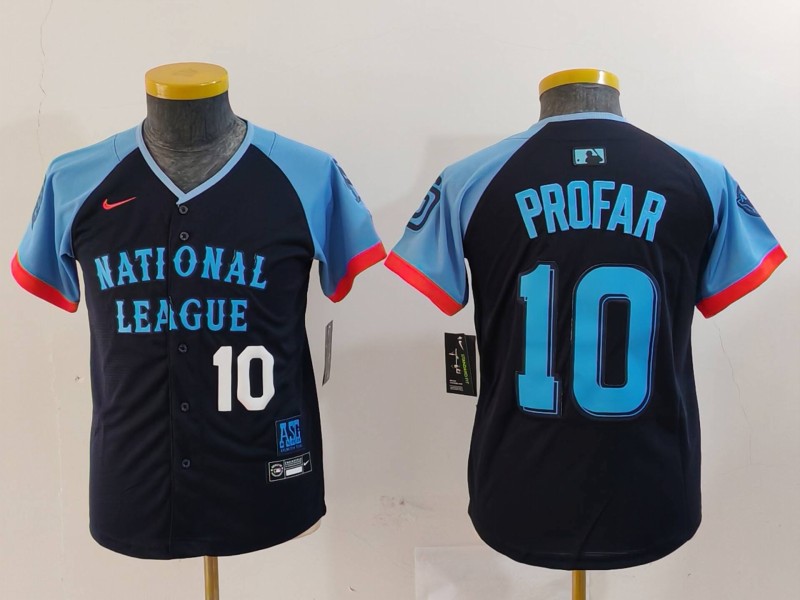 Youth National League #10 Jurickson Profar Navy 2024 All-Star Limited Stitched Baseball Jersey 2