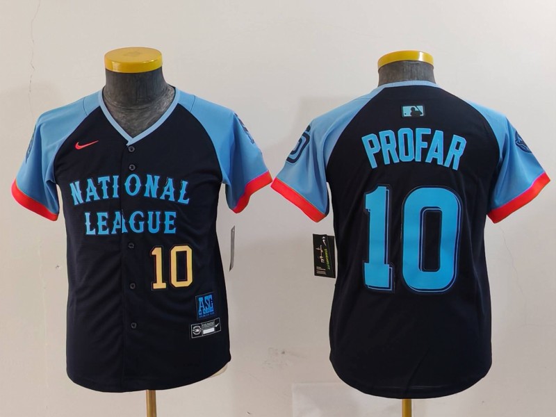 Youth National League #10 Jurickson Profar Navy 2024 All-Star Limited Stitched Baseball Jersey 1