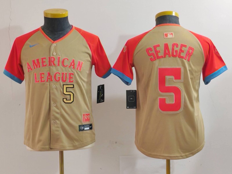 Youth American League #5 Corey Seager Cream 2024 All-Star Limited Stitched Jersey 6