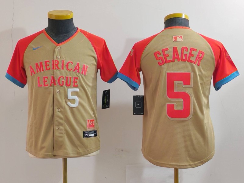 Youth American League #5 Corey Seager Cream 2024 All-Star Limited Stitched Jersey 2