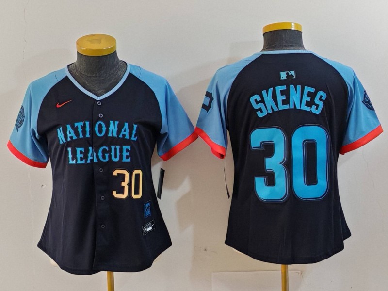 Women's National League #30 Paul Skenes Navy 2024 All-Star Limited Stitched Baseball Jersey(Run Small) 6