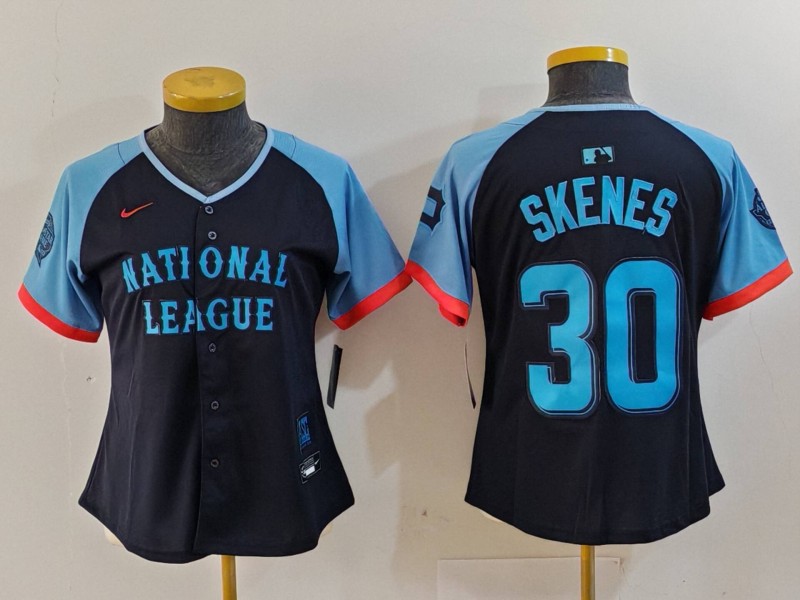 Women's National League #30 Paul Skenes Navy 2024 All-Star Limited Stitched Baseball Jersey(Run Small) 2