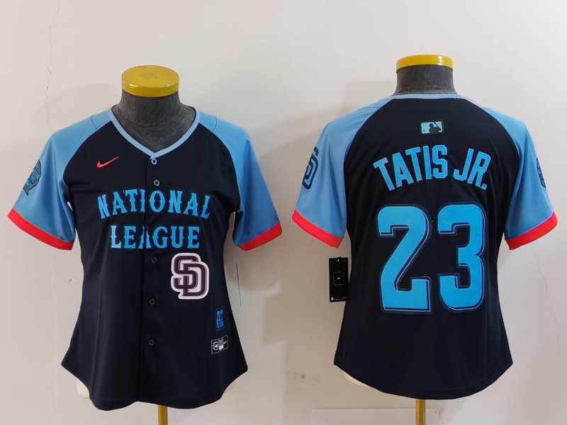 Women's National League #23 Fernando Tatis Jr. Navy 2024 All-Star Limited Stitched Baseball Jersey(Run Small) 5