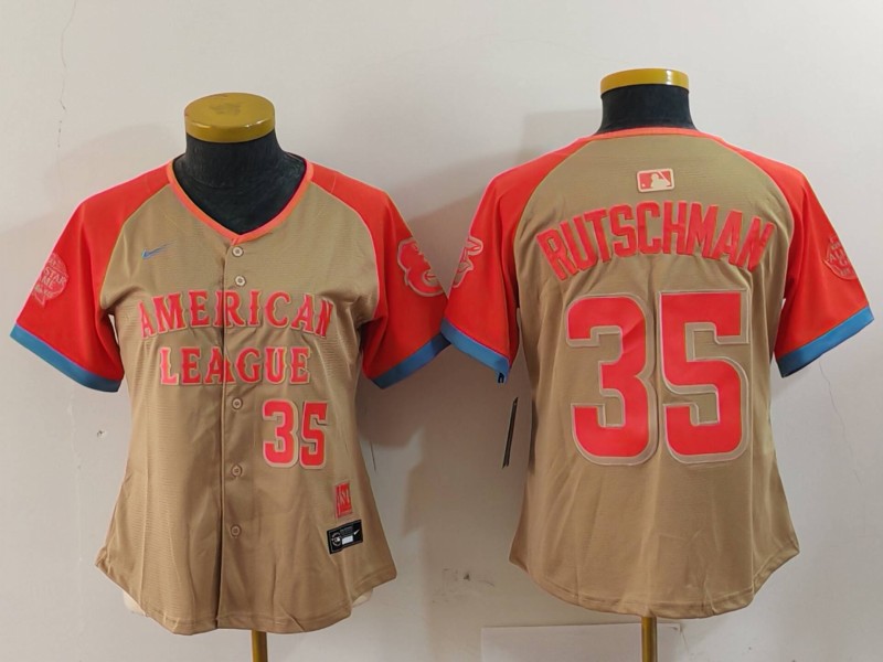 Women's American League #35 Adley Rutschman Cream 2024 All-Star Limited Stitched Jersey 3