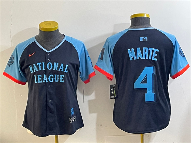 Women's National League #4 Ketel Marte Navy 2024 All-Star Limited Stitched Baseball Jersey(Run Small)