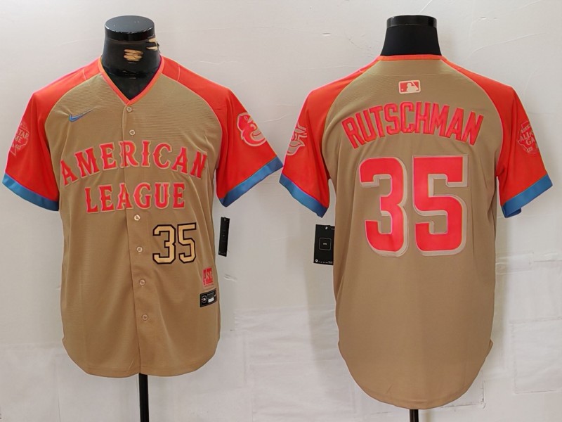 Men's American League #35 Adley Rutschman Cream 2024 All-Star Elite Stitched Baseball Jersey 1