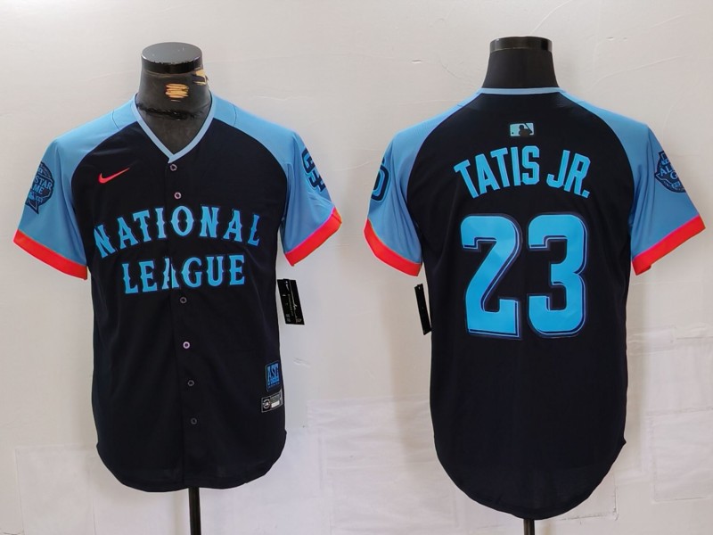 Men's National League #23 Fernando Tatis Jr. Navy 2024 All-Star Limited Stitched Baseball 4